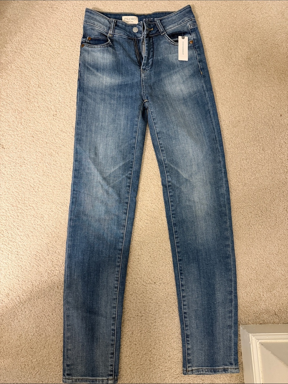 Pilcro Light Blue High-Rise Skinny Jeans— 23Tall